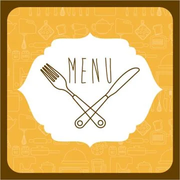 Kitchen design over brown background, vector illustration Stock Illustration