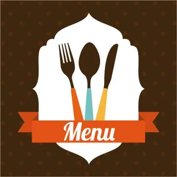 Kitchen design over brown background, vector illustration 库存插图
