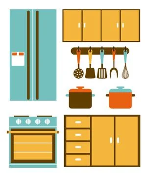Kitchen design over white background, vector illustration Illustrazione stock