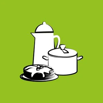 Kitchen design. Supplies icon. White background, vector illustration Illustrazione stock