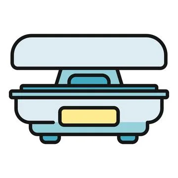 Kitchen digital food scale weighing ingredient icon Stock Illustration
