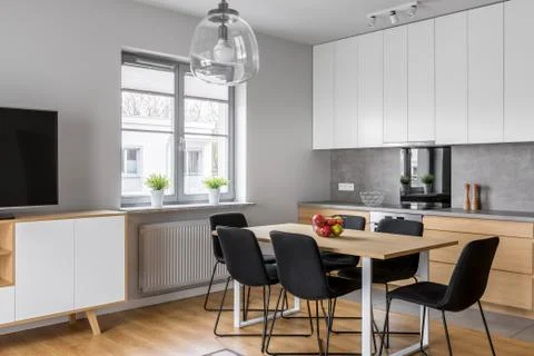 Kitchen with dining room Foto stock