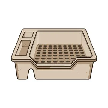 Kitchen dish drying rack with utensil compartment Stock Illustration