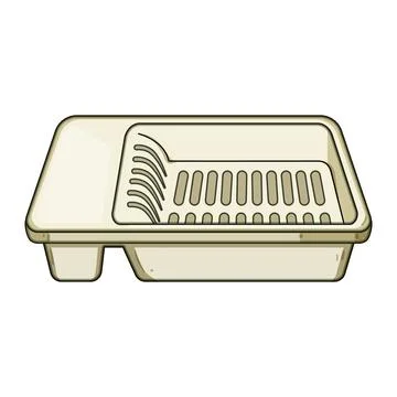 Kitchen dish drying rack water drainer illustration Ilustración de archivo