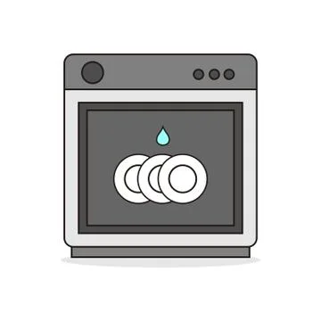 Kitchen Dish Washer Illustration Stock Illustration