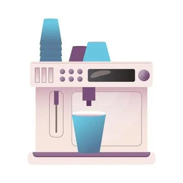 Kitchen dishwasher machine in flat design. Household electronic appliance. Ve Stock Illustration