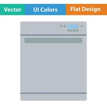 Kitchen dishwasher machine icon Stock Illustration