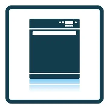 Kitchen dishwasher machine icon Stock Illustration