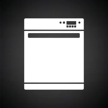 Kitchen dishwasher machine icon Stock Illustration