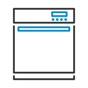 Kitchen Dishwasher Machine Icon Stock Illustration