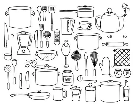 Kitchen doodle Stock Illustration