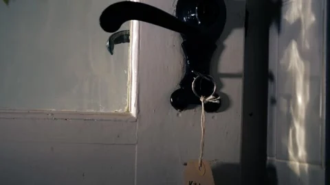 Kitchen door handle and key Stock Footage 255999416