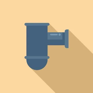 Kitchen drain pipe icon flat vector. Service sewer Stock Illustration