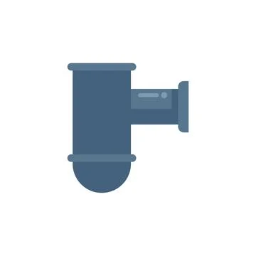 Kitchen drain pipe icon flat vector. Service sewer Stock Illustration