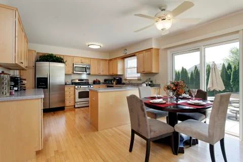 Kitchen with eating area Stock Photos