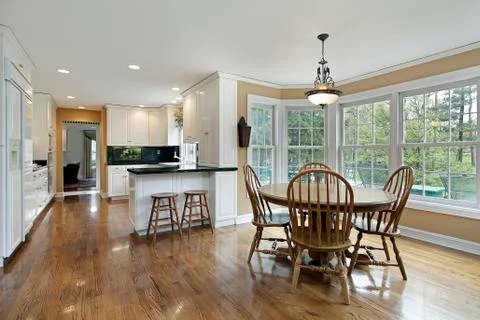 Kitchen with eating area Stock Photos