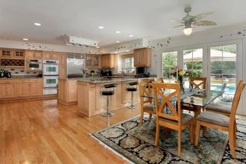 Kitchen with eating area Stock Photos