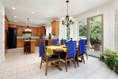 Kitchen with eating area Stock Photos