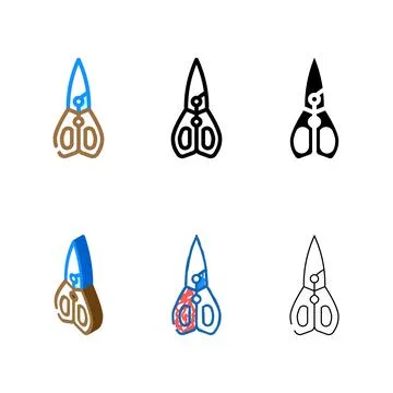 Kitchen edition shears color icon vector Stock Illustration