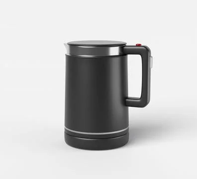 Kitchen electric kettle 3d render icon. Fast boiling water heater for coffee or Illustrazione stock