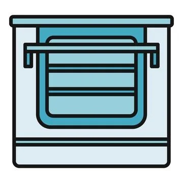 Kitchen electric oven baking appliance flat icon Stock Illustration