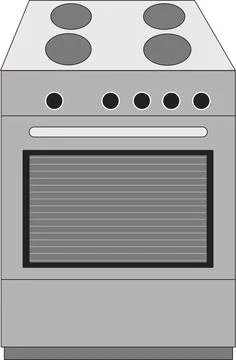 Kitchen electric stove, foreground. Vector household appliances. Ilustração Stock