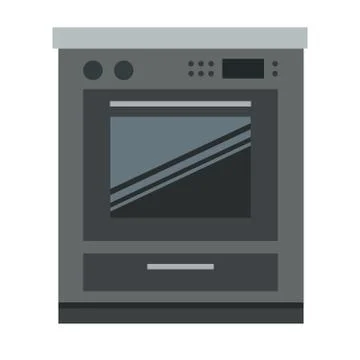 Kitchen electric stove vector flat isolated Stock Illustration