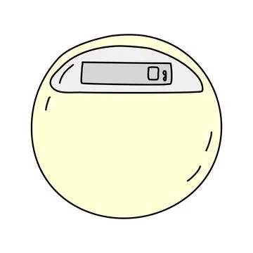 Kitchen electronic scale, cooking or baking kitchen design element, vector Stock Illustration
