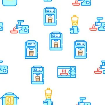 Kitchen Electronics Collection Icons Set Vector Illustrations Stockillustratie