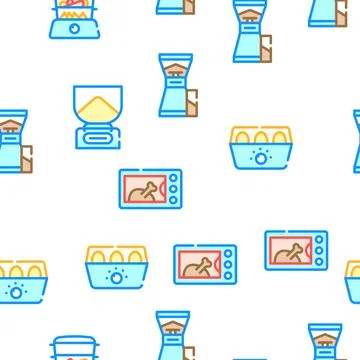 Kitchen Electronics Collection Icons Set Vector Illustrations Stockillustratie