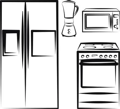 Kitchen electronics Stock Illustration