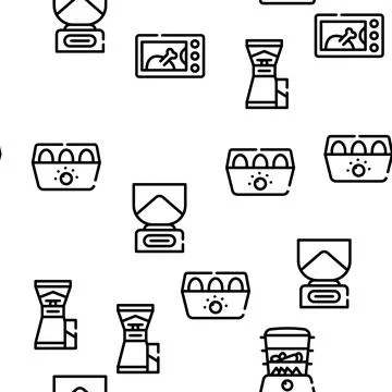Kitchen Electronics Vector Seamless Pattern Stock Illustration
