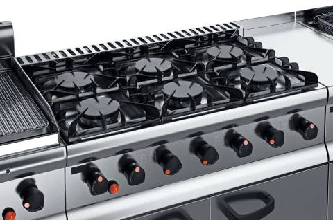 Kitchen equipment burner, close view Stock-Illustration