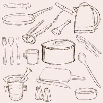 Kitchen equipment Stock Illustration