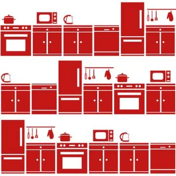 Kitchen equipment seamless pattern Stock Illustration