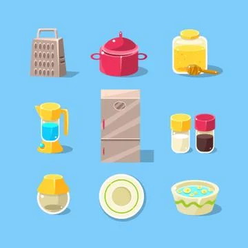 Kitchen Equipment Set Stock Illustration