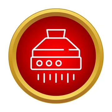 Kitchen extractor hood appliance vector line icon Stock Illustration
