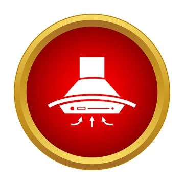 Kitchen extractor hood icon pulling air up Stock Illustration