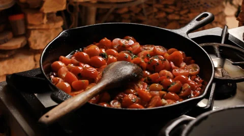 Kitchen in the Farm cherry tomato Stock Footage 38726820