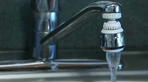 Kitchen faucet. Stock Footage 7136423