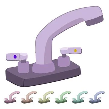 Kitchen faucet vector cartoon graphic Stock Illustration