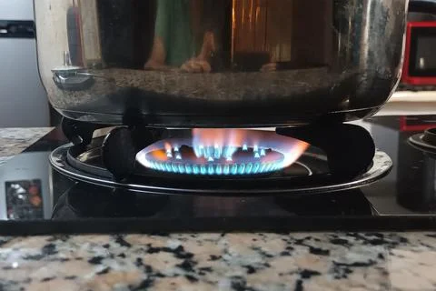 Kitchen fire Stock Photos