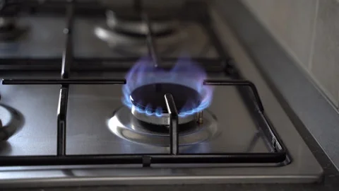 Kitchen flame whit slow motion Stock Footage 122071772