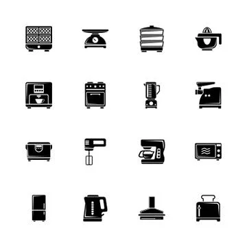 Kitchen - Flat Vector Icons Stock Illustration