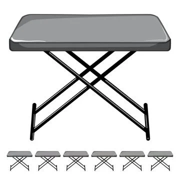 Kitchen folding table cartoon vector graphic Stock Illustration