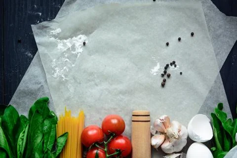 Kitchen food background 库存照片