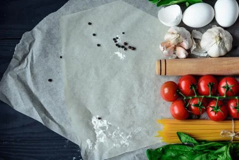 Kitchen food background 库存照片