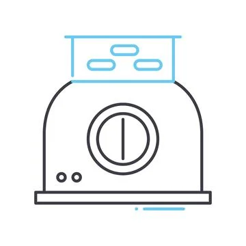 Kitchen food processor line icon, outline symbol, vector illustration, concept Stock Illustration