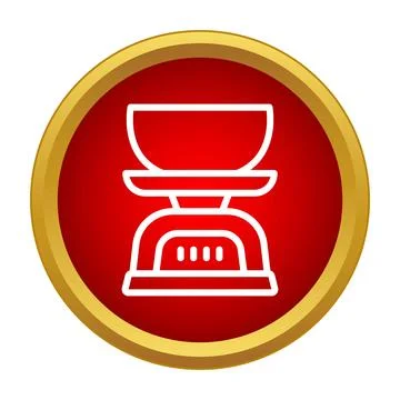 Kitchen food scale icon measuring weight and ingredients Stock Illustration