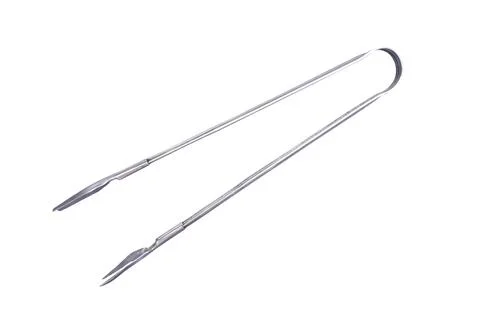 Kitchen food tongs isolated on white background, object with clipping path. Stock Photos